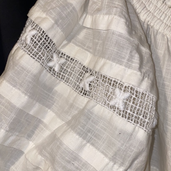 NWT FreePeople Ivory Lace Short Sleeve Off Shoulder Party Peasant Top in Ivory S - Picture 6 of 16